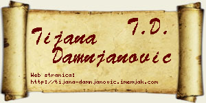 Tijana Damnjanović vizit kartica